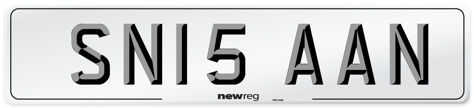 SN15 AAN Number Plate from New Reg